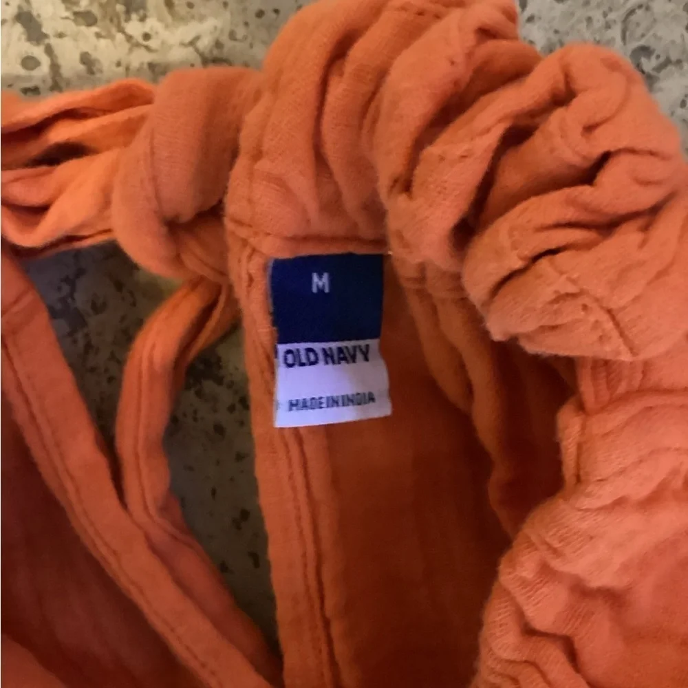 Old Navy Orange Maxi A-Line dress-SZ M PIT TO PIT 14” Length 44” Pockets M3